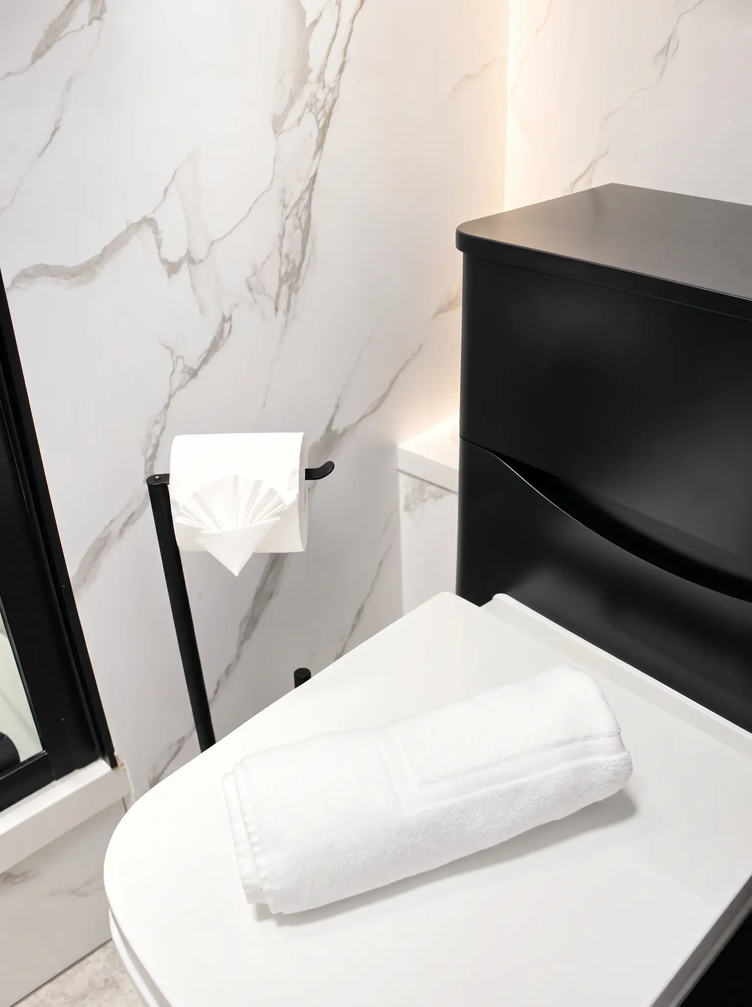 Marble bathroom styling detail