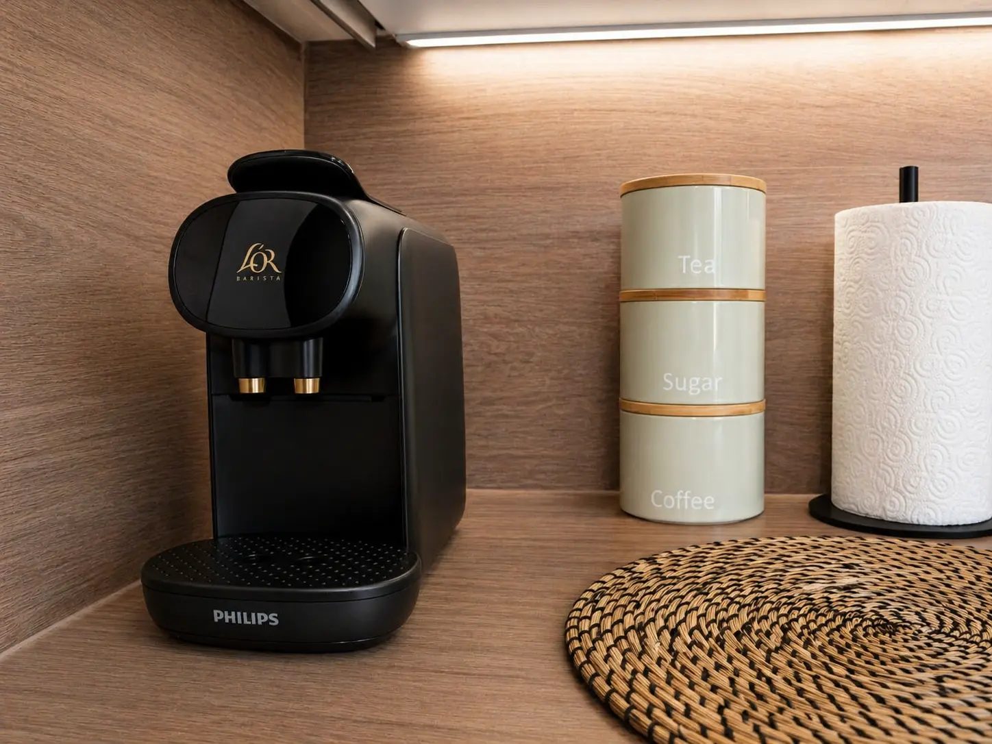 Coffee station with Philips L'OR machine