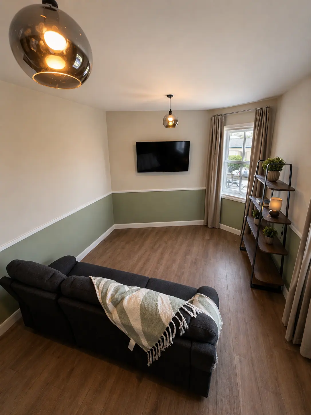 Apartment living room with smart TV